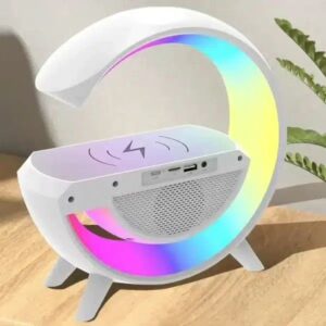 3-in-1 Multi-Function LED Night Lamp with Bluetooth Speaker, Wireless Charging, for Bedroom for Music, Party and Mood Lighting - Perfect Gift for All Occasions blootuth speaker (Media Player)