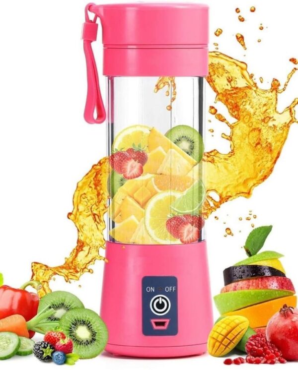 Multi-Purpose Portable USB Electric Juicer 6-Blades, Protein Shaker, Blender Mixer Cup (380 ML)