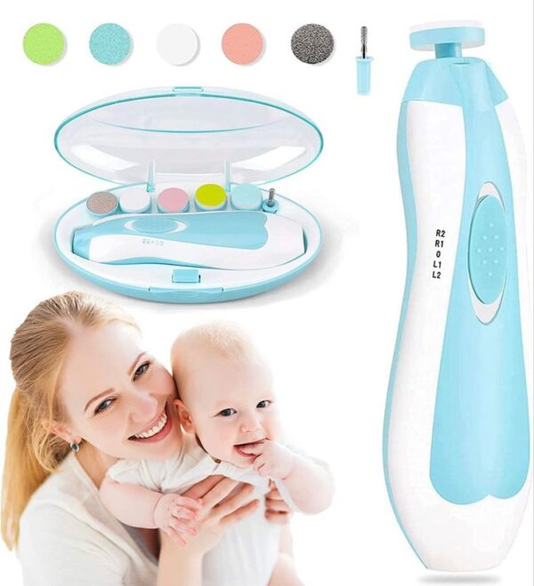 Electric Baby Nail Trimmer with Grinding Heads for Newborn Infant and Toddler
