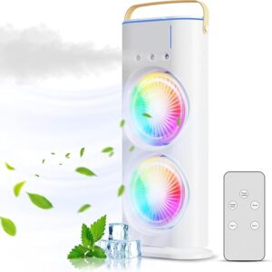 Electric Fan Desktop Double-Head Powerful Air Cooler (1 Pc / With Remote)